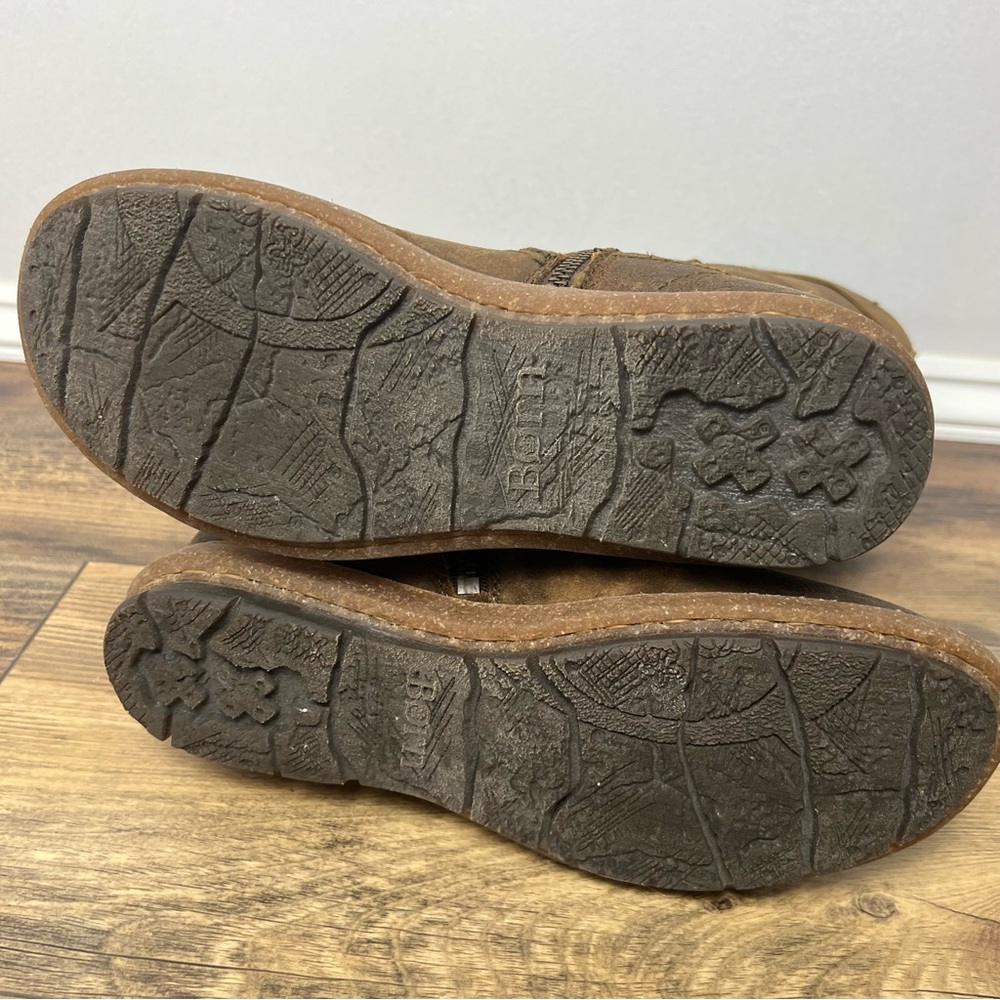 BORN Women's Tonic Rust Distressed Boot Sz 7/38 Suede Leather Zipper round Toe - Picture 11 of 16